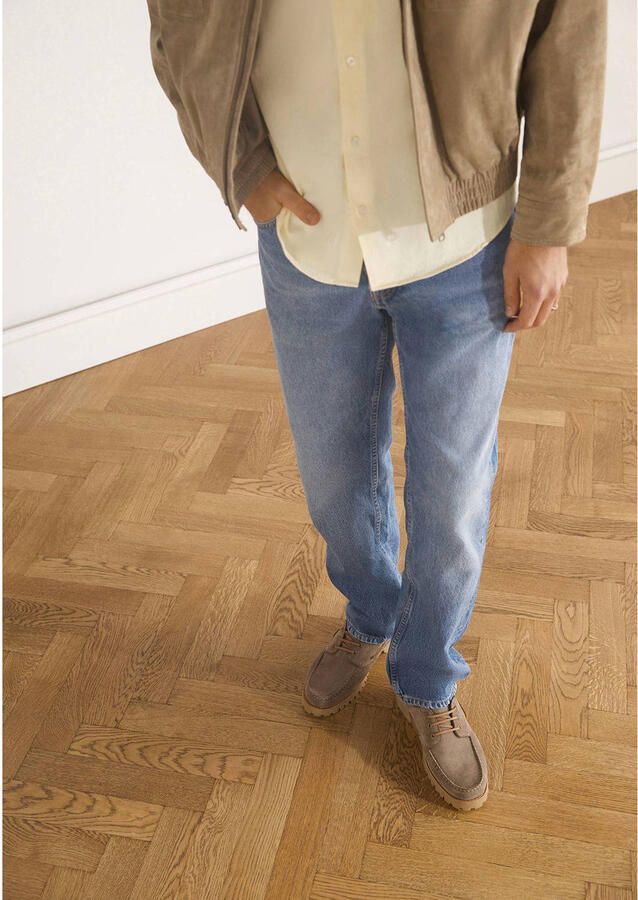 Manfield Heren Beige suède bootschoenen
