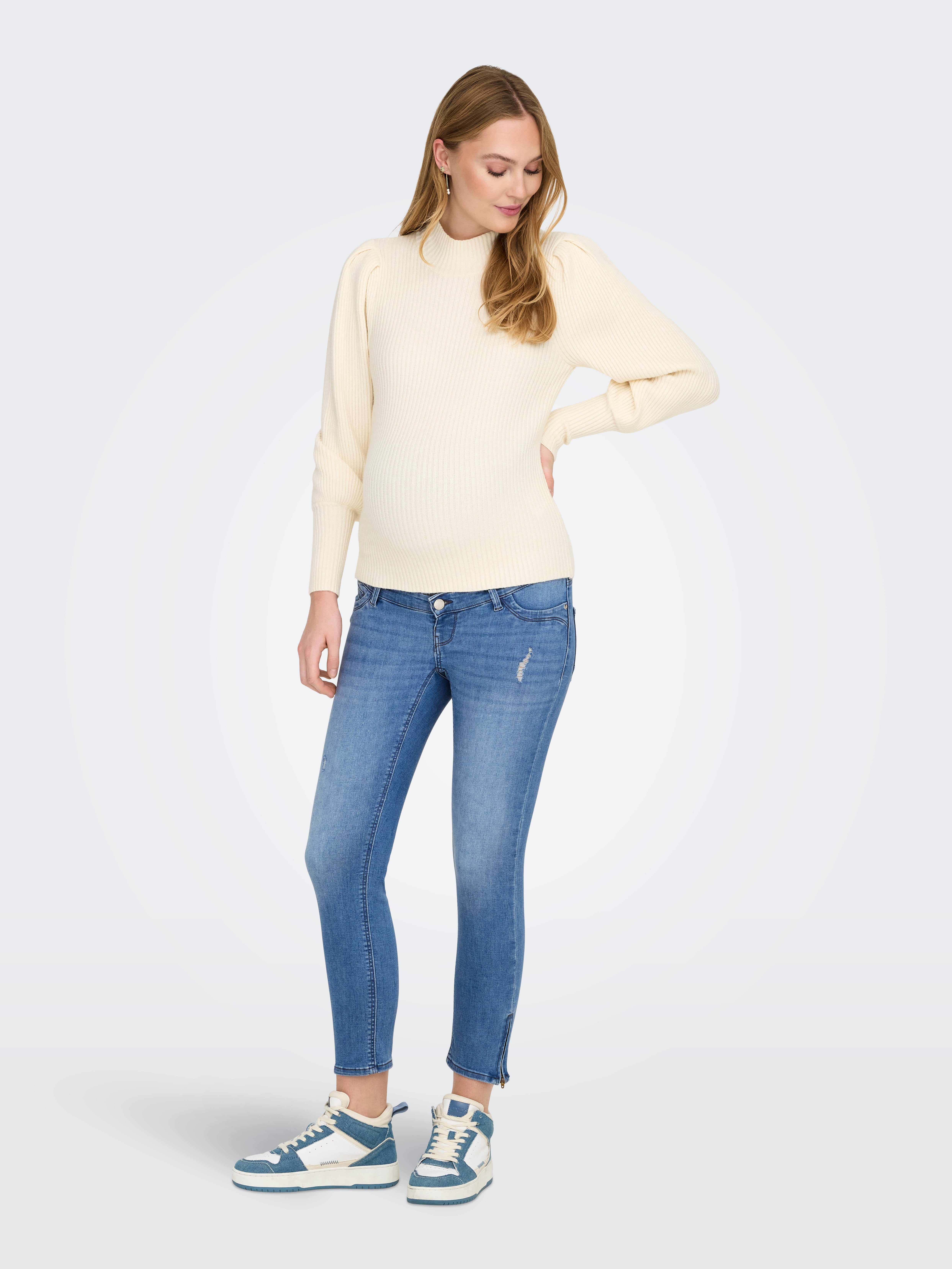 OLMKARLA Mittlere Taille Skinny Fit Jeans Light Blue Denim