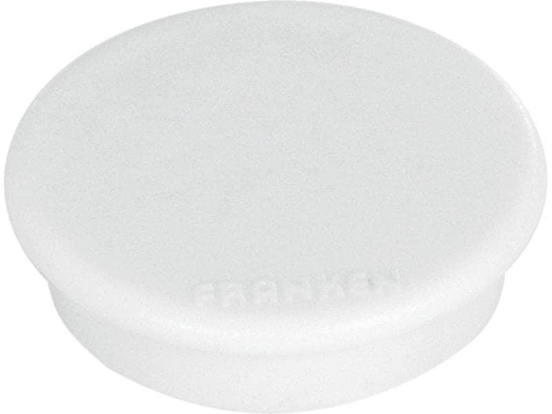 Franken Haftmagnet Ø 24 mm, 10 Stück, Weiss Signalmagnete für die Anwendung auf Plantafeln und zur Anbringung von Notizen