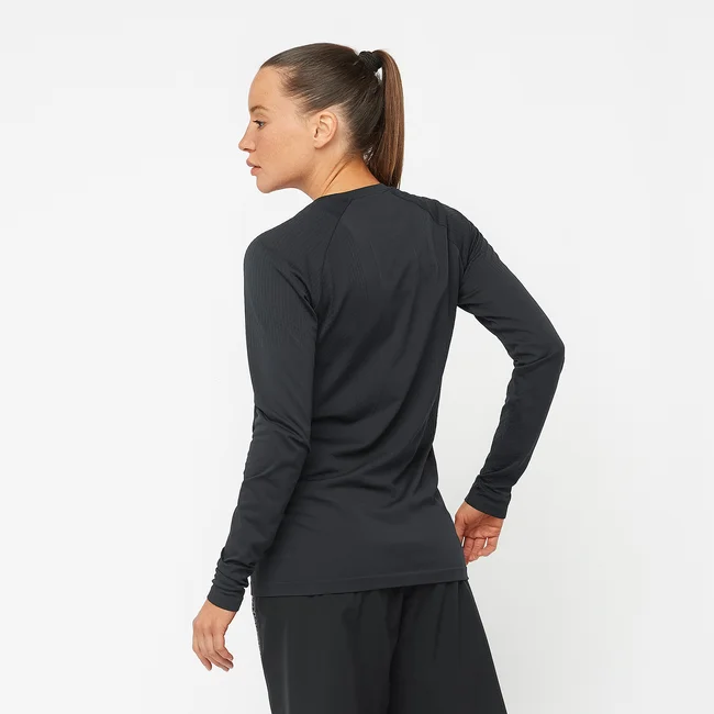SENSE AERO SEAMLESS  Langarmshirt Damen DEEPBLACK