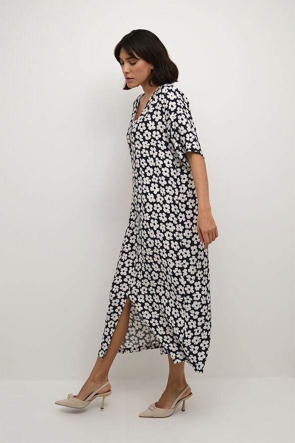Kaffe KAraya Long Dress Black/chalk flower