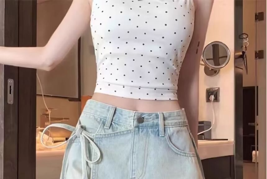 Ragistiq - Mid Rise Washed Asymmetrische Denim Skort