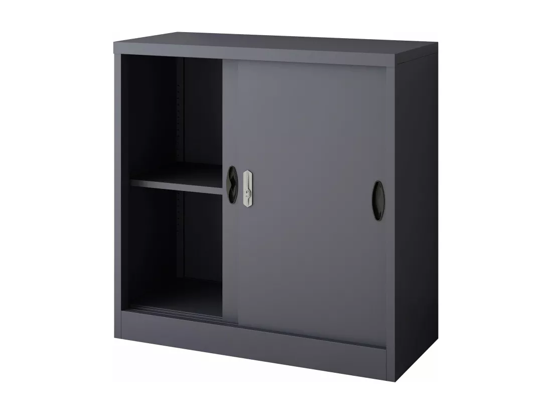 Casier de bureau armoire grise 90 x 40 x 90 cm 03_0006344