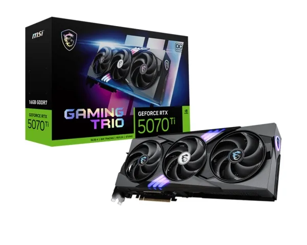 MSI GeForce RTX 5070 Ti 16G GAMING TRIO OC PLUS - Grafikkort - GeForce RTX 5070 Ti - 16 GB GDDR7 - PCI Express 5.0 - HDMI, 3 x DisplayPort