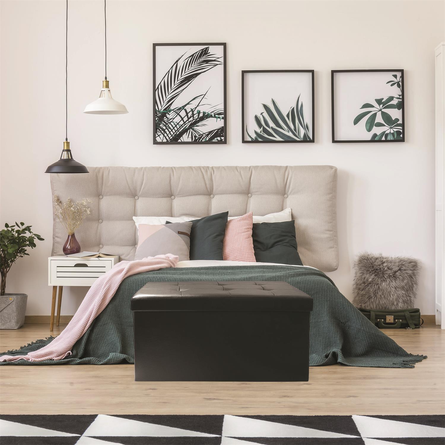COFFRE BANC PLIABLE PU NOIR
