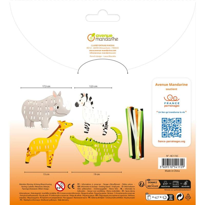 Rubans à tisser, Animaux sauvages - Orange