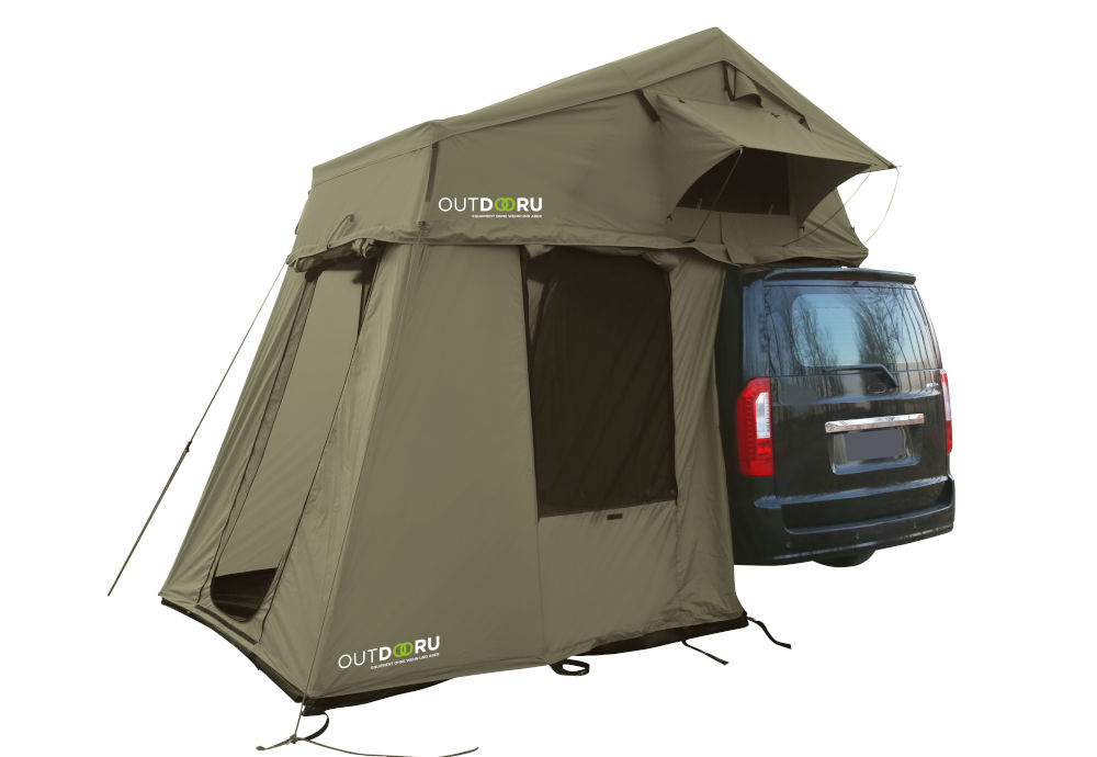 OutdoorU Family 4 Pers daktent incl. voortent & ladder - Green