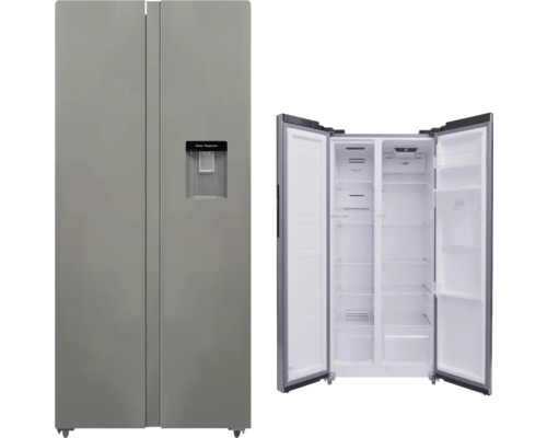Side-by-side koelkast PKM SBS436NFWDIX BxHxD 78 x 173,5 x 71,3 cm, koelvak 270 l voor flessen