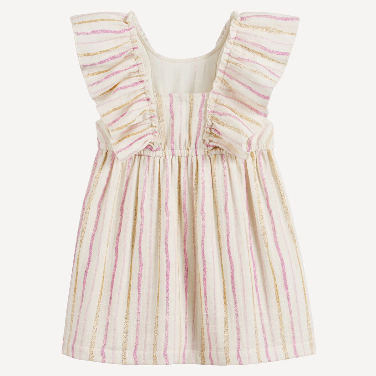 COLEÇÕES LA REDOUTE<br>Vestido listrado com babados