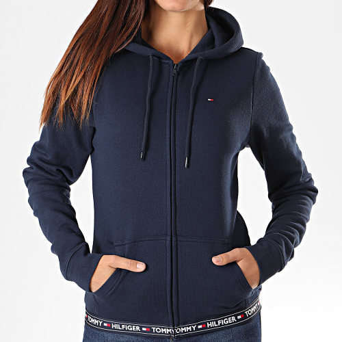 Sweat Zippé Capuche Femme 00582 Bleu Marine