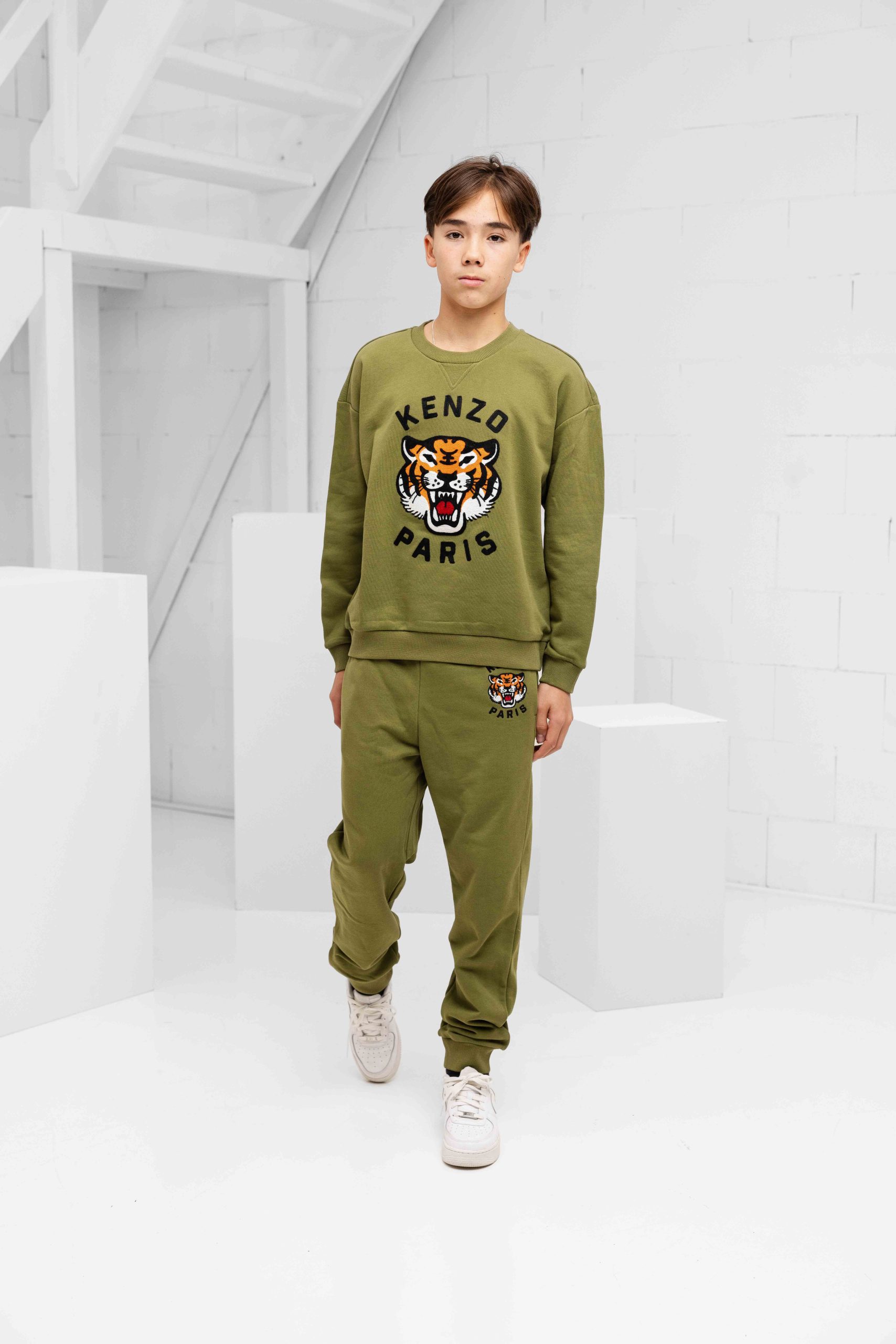 Kenzo Embroidered Tiger Trainingspak Kids Groen