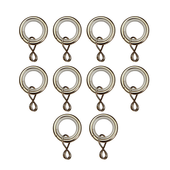 10 anneaux pour barre à rideau Nisis GoodHome ⌀24mm doré