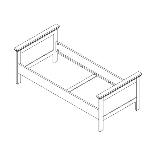 Kidsmill Savigno Bed Wit Met Kruis 90 x 200 cm