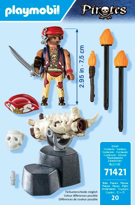 (20-tlg. Set) Pirates Kinder Spielzeug Figuren Bricks Elemente (71421) - Kanonenmeister