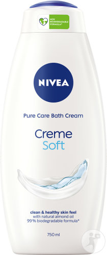 Nivea Crème Soft Pure Care Crème De Bain Huile D'Amande 750ml