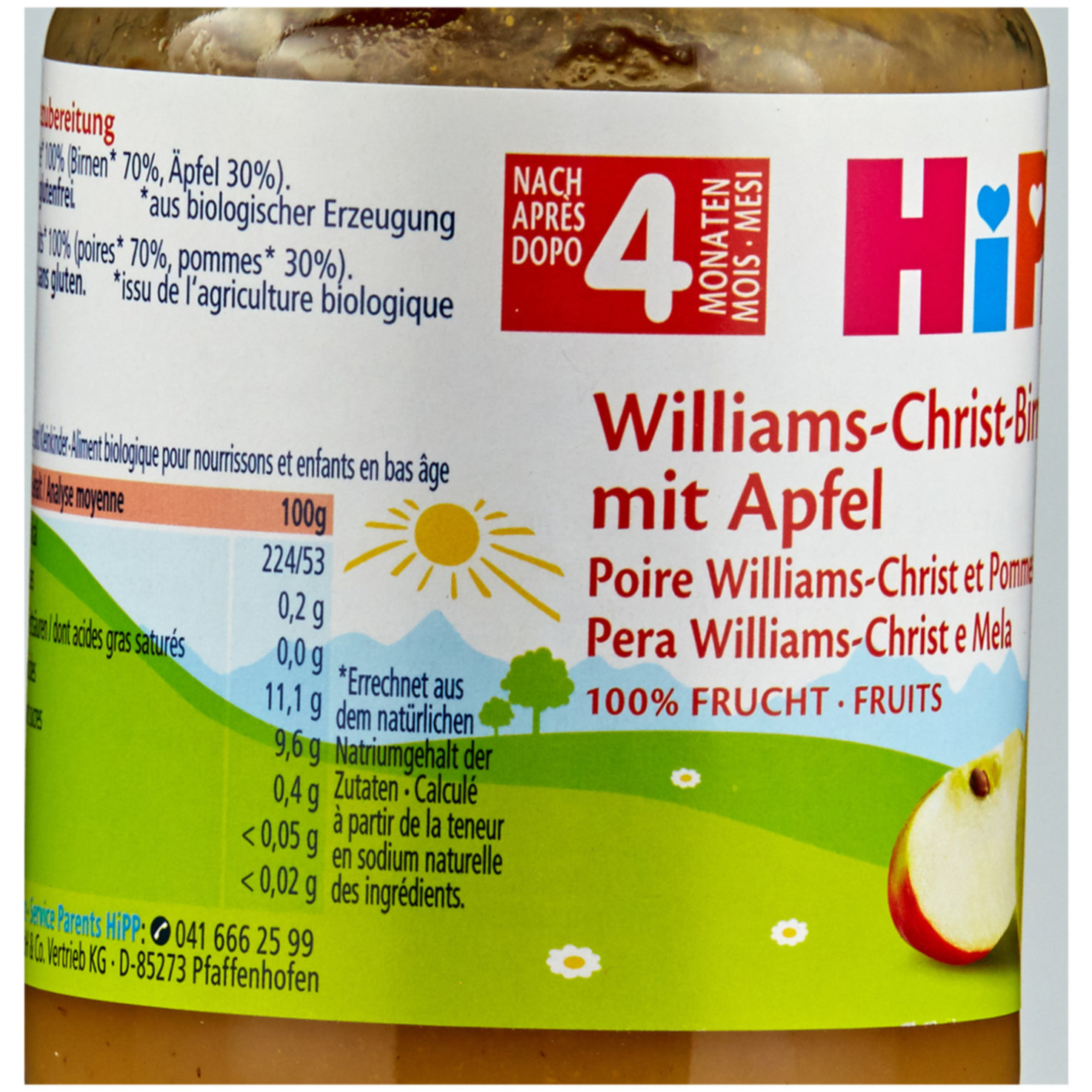 Hipp Williams-Christ-Birne mit Apfel 4+ Monate