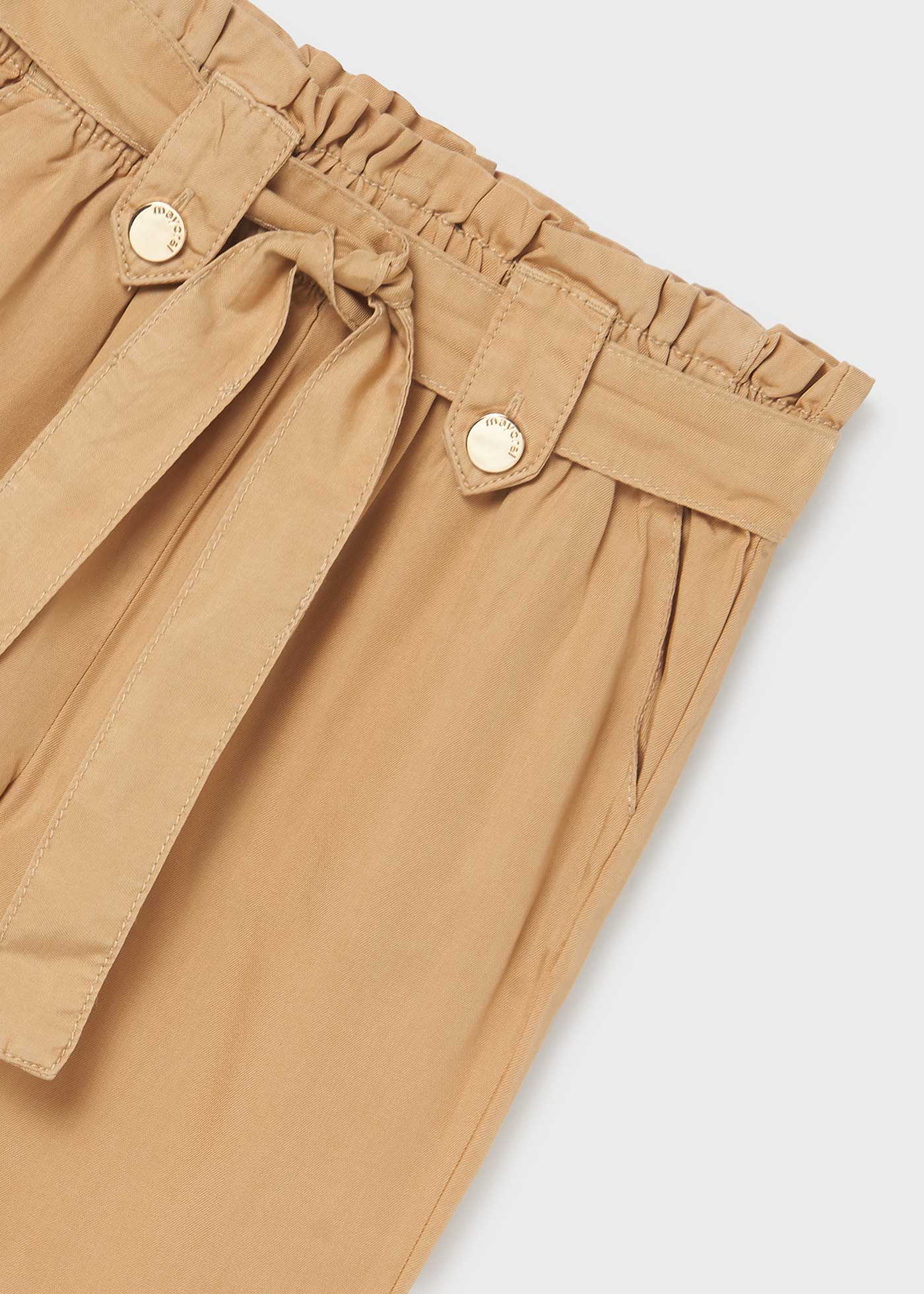 Calça cropped feminina em TENCEL™ Lyocell com amarração