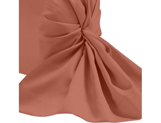 TERRE DE NUIT - Taie d'oreiller Taie de traversin terracotta 100% coton 180 cm