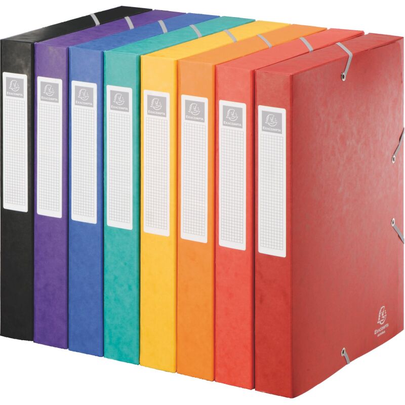 Chemise box carte Cartobox Exacompta 24 x 32 cm dos 4 cm couleurs assorties