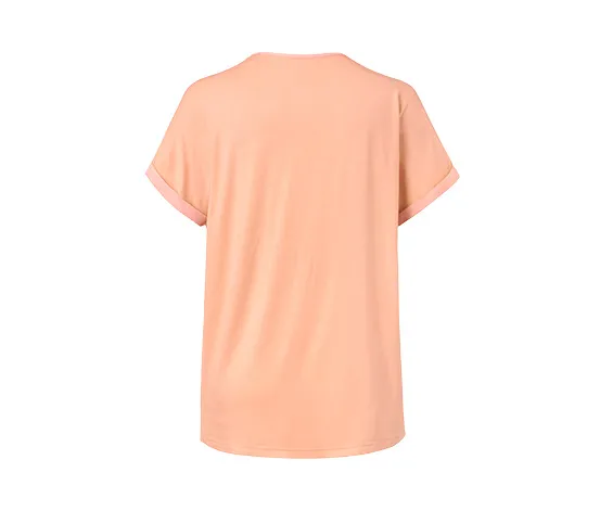 Blusenshirt im Materialmix, pfirsichfarben