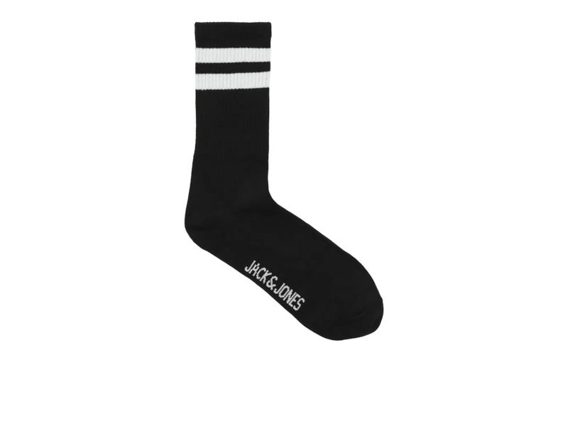 JACK&JONES Sportsocken 3er Pack mit Streifen, Schwarz Herren Tennis Socken