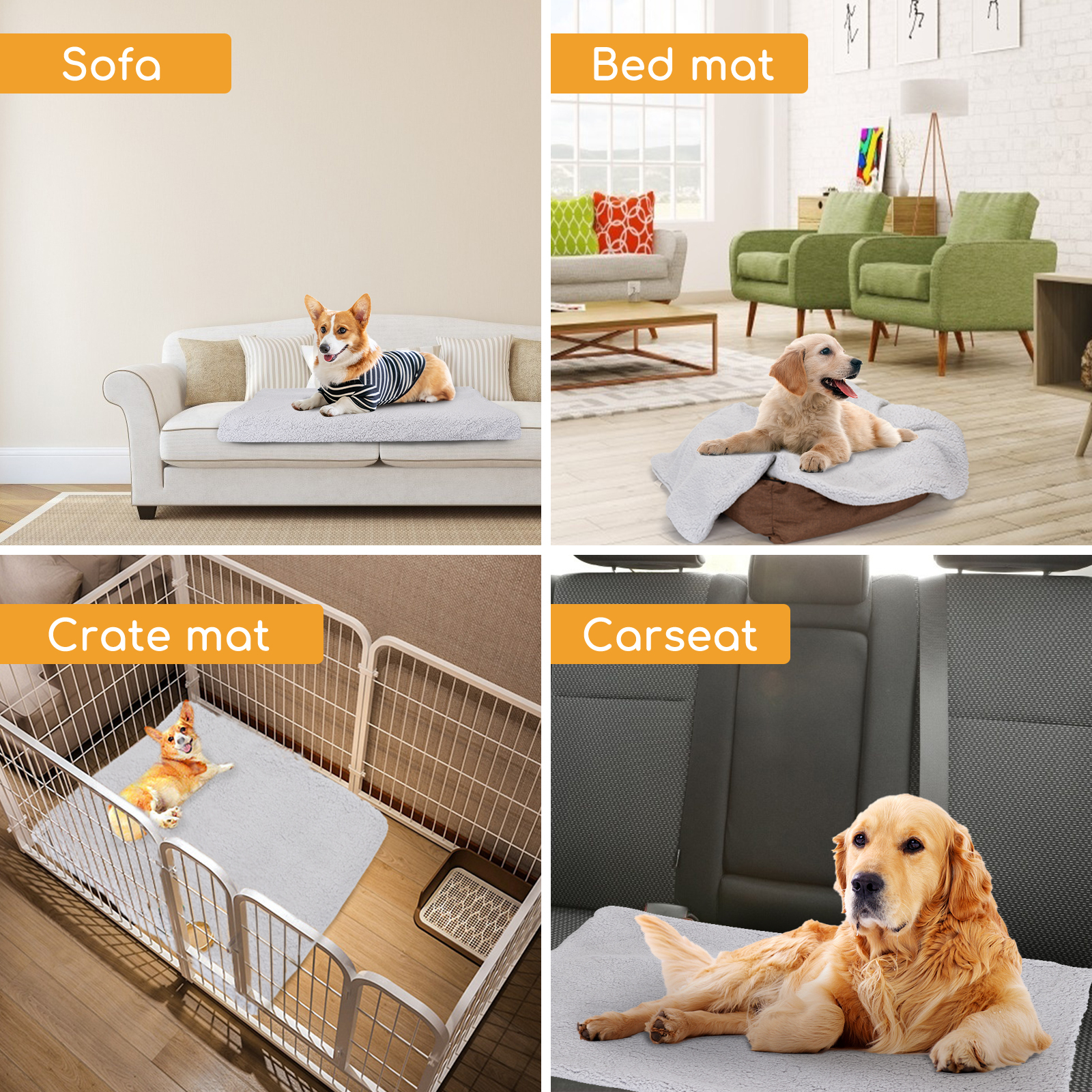 Manta Nobleza para Cães, Manta Macia de Pelúcia para Gatos e Outros Animais de Estimação, Manta Lavável de Dupla Face, Cinza, 120*100cm