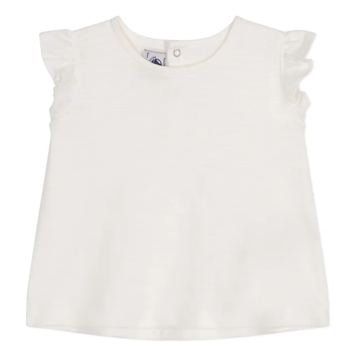 Petit Bateau Top Muse Jersey Flammé | Ecru