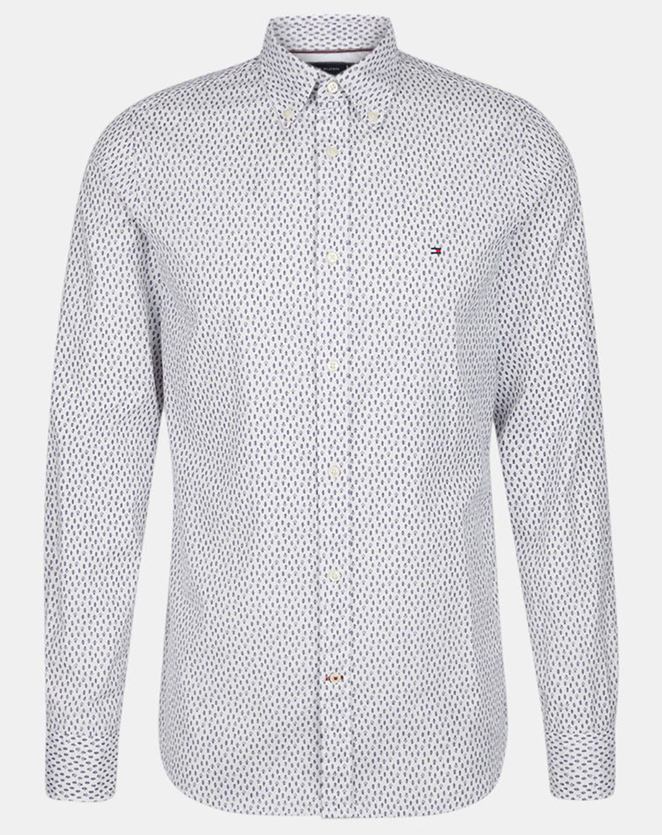 Tommy Hilfiger Chemise Slim 100% Coton Bio imprimé fantaisie blanc/bleu