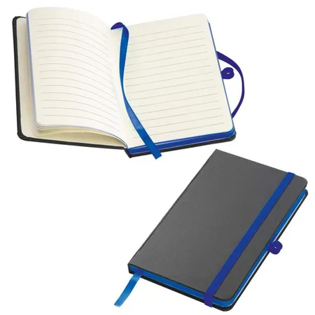 Easy Gifts Notizbuch im PU-Hardcover mit 160 linierten Seiten, DIN A6, blau