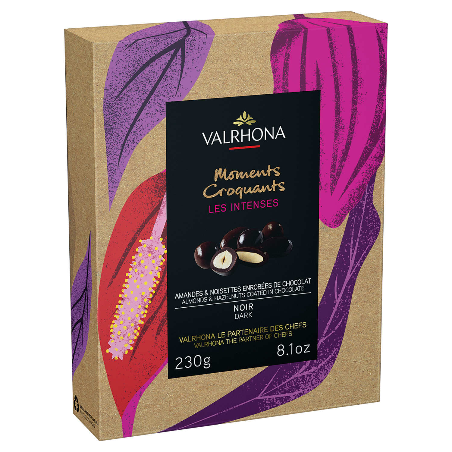 Coffret amandes et noisettes au grand cru chocolat noir - Valrhona