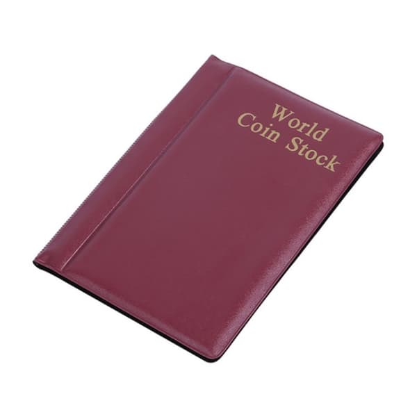 Valutamyntalbum Myntvalutasamling Binder Lommemynt - Rød