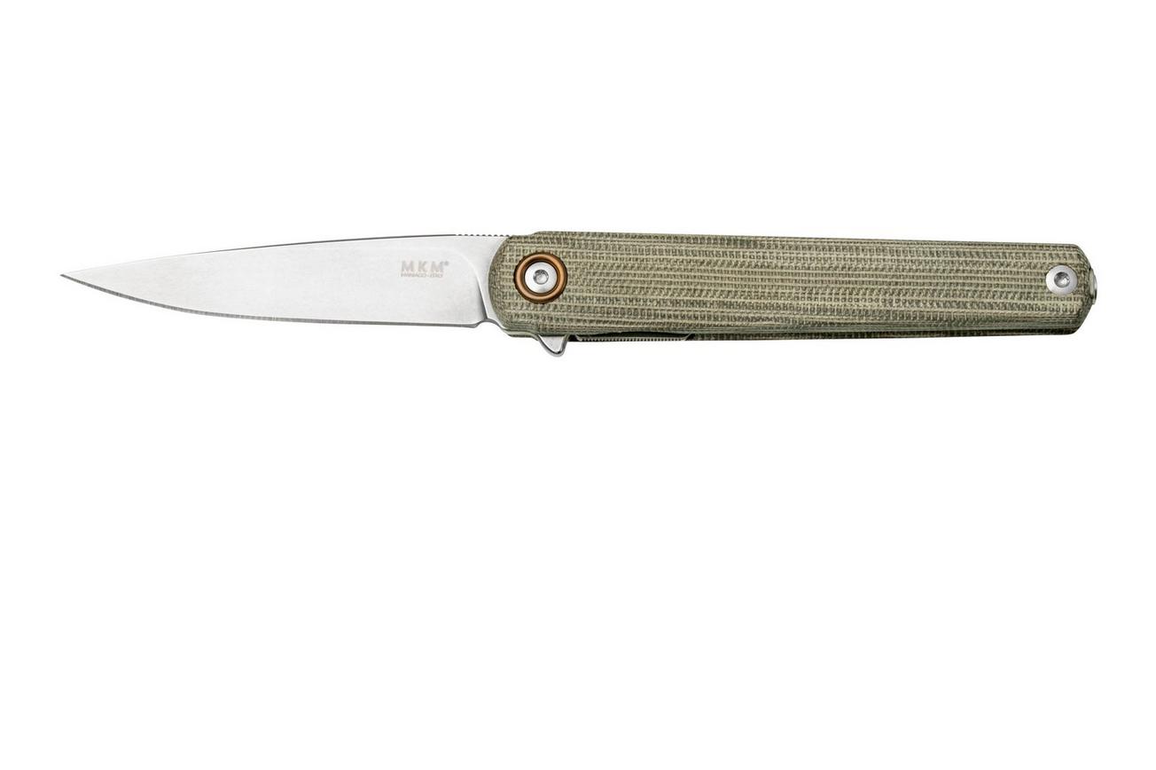 MKM Flame Light FL01L-GC drop blade, green micarta, zakmes