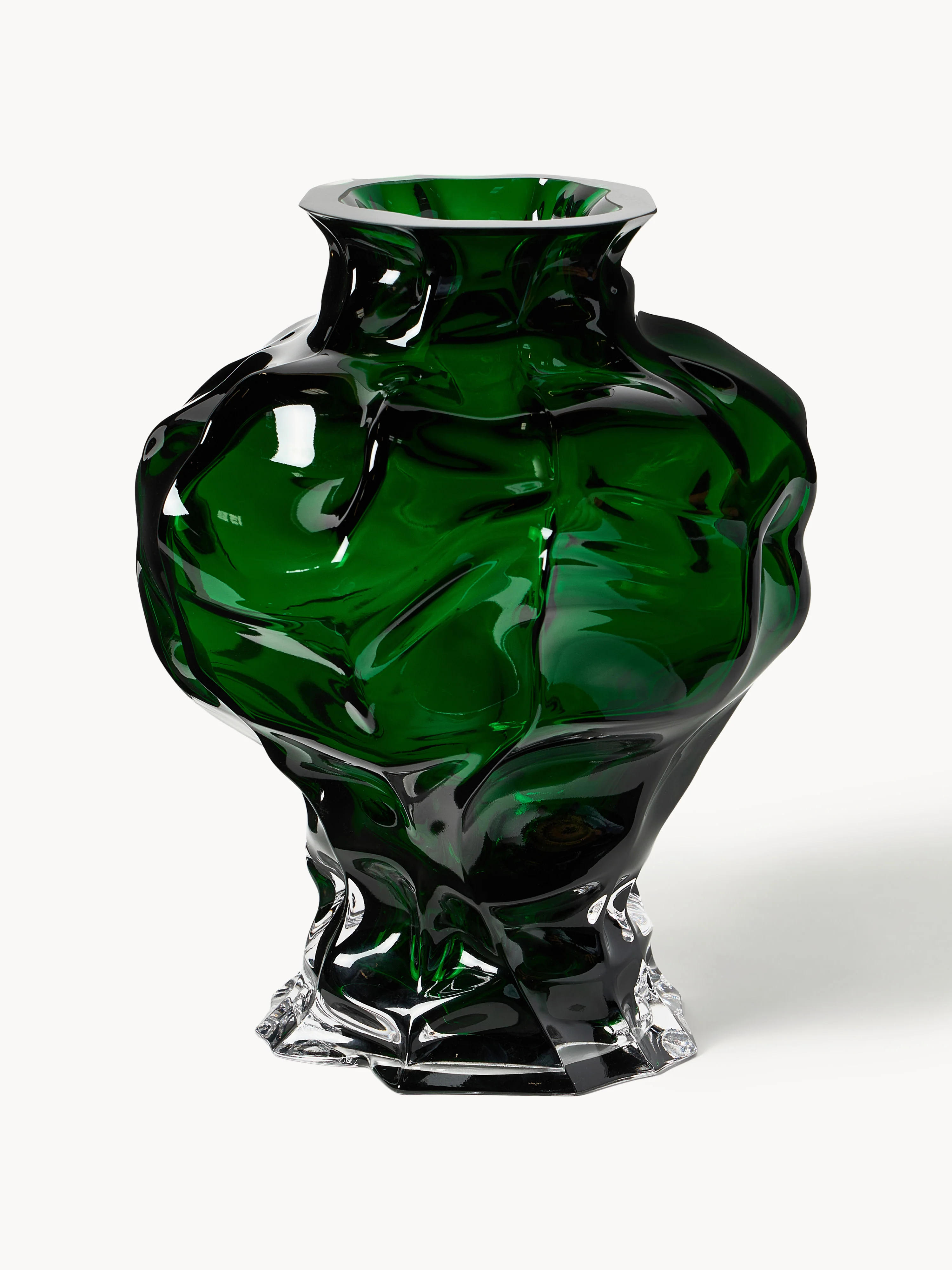 Mondgeblazen glazen vaas Ammonit, H 30 cm