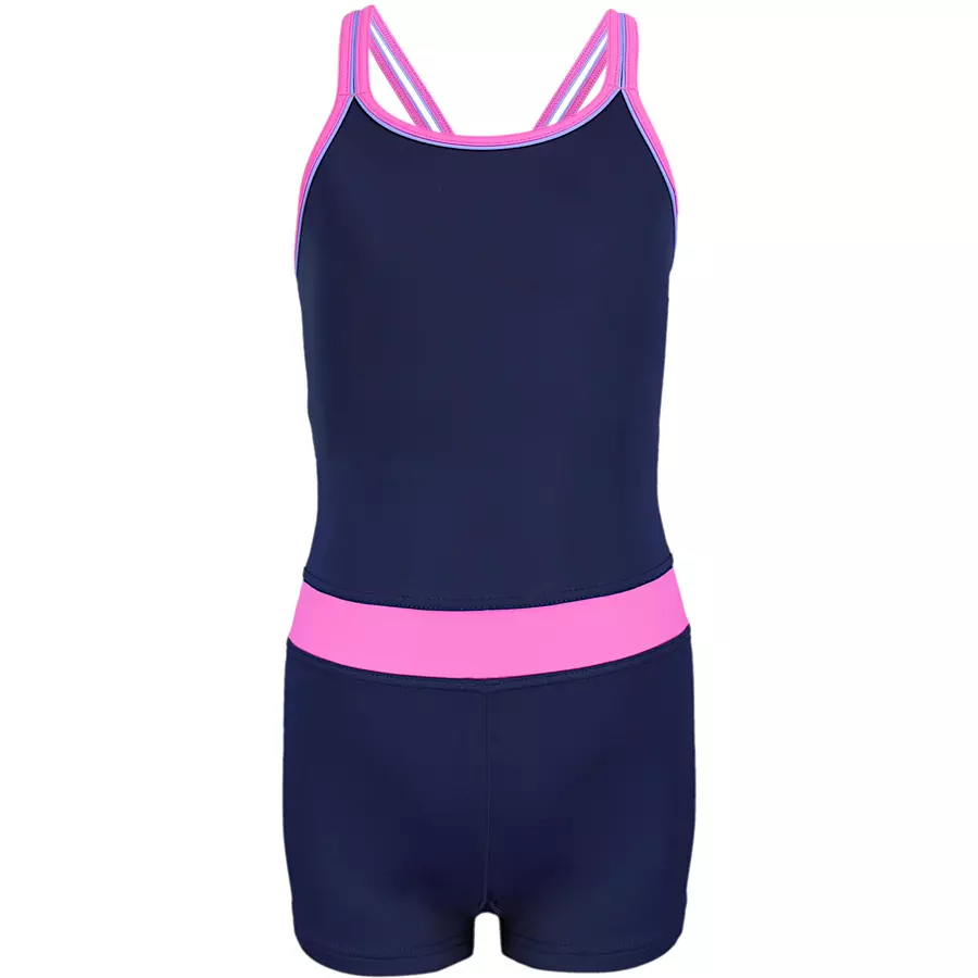 Aquarti Mädchen Badeanzug mit Bein Racerback rosa