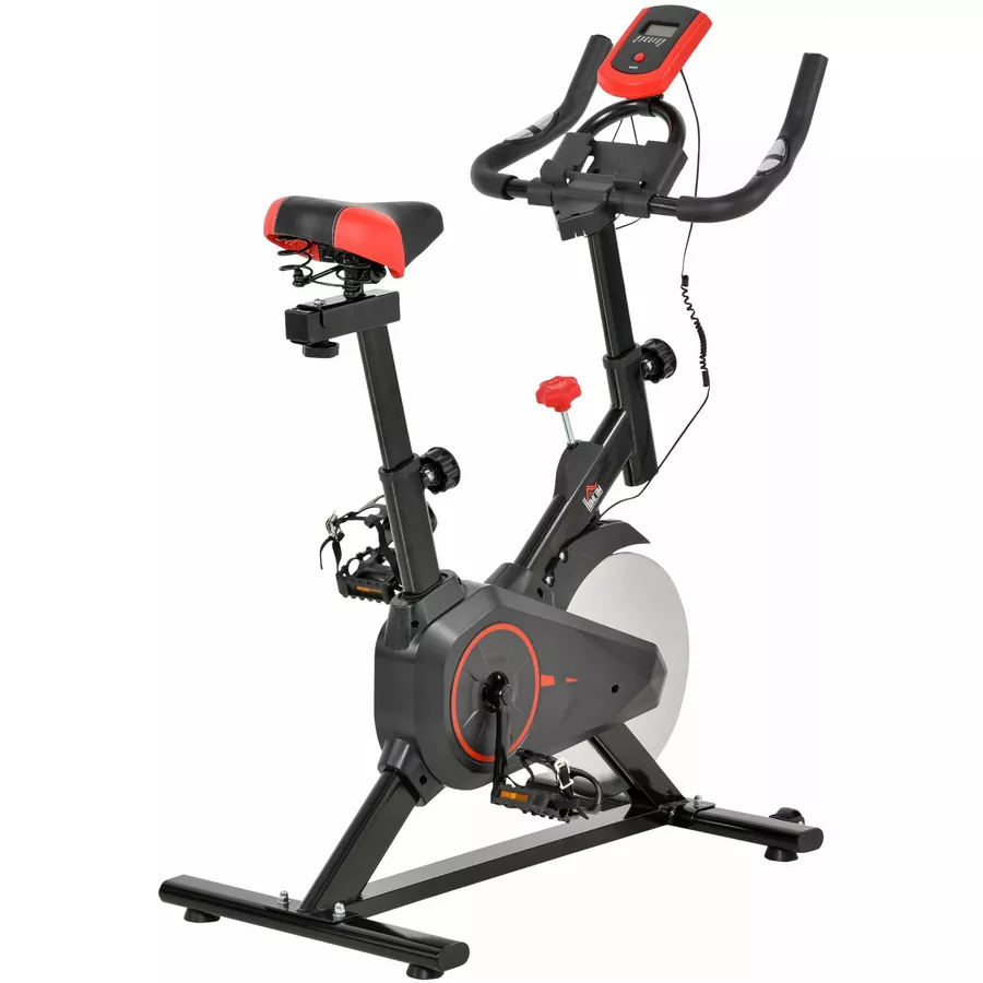 HOMCOM Fitnessfahrrad mit LCD-Monitor schwarz