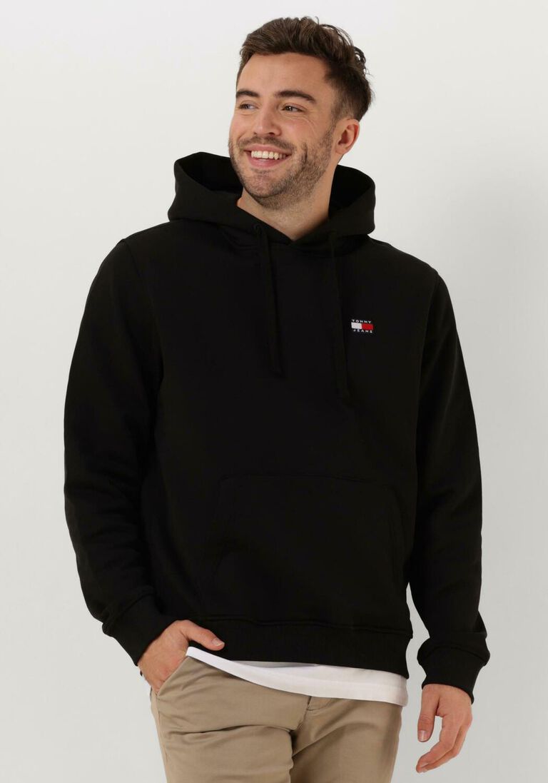 TOMMY JEANS zwarte tommy jeans trui tjm reg badge hoodie ext