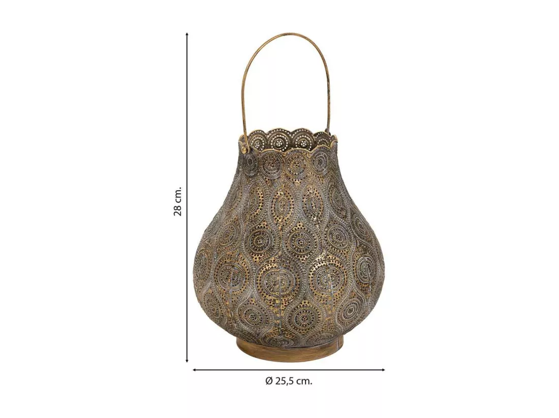 Bougeoir en métal marron 25.5x25.5x28h