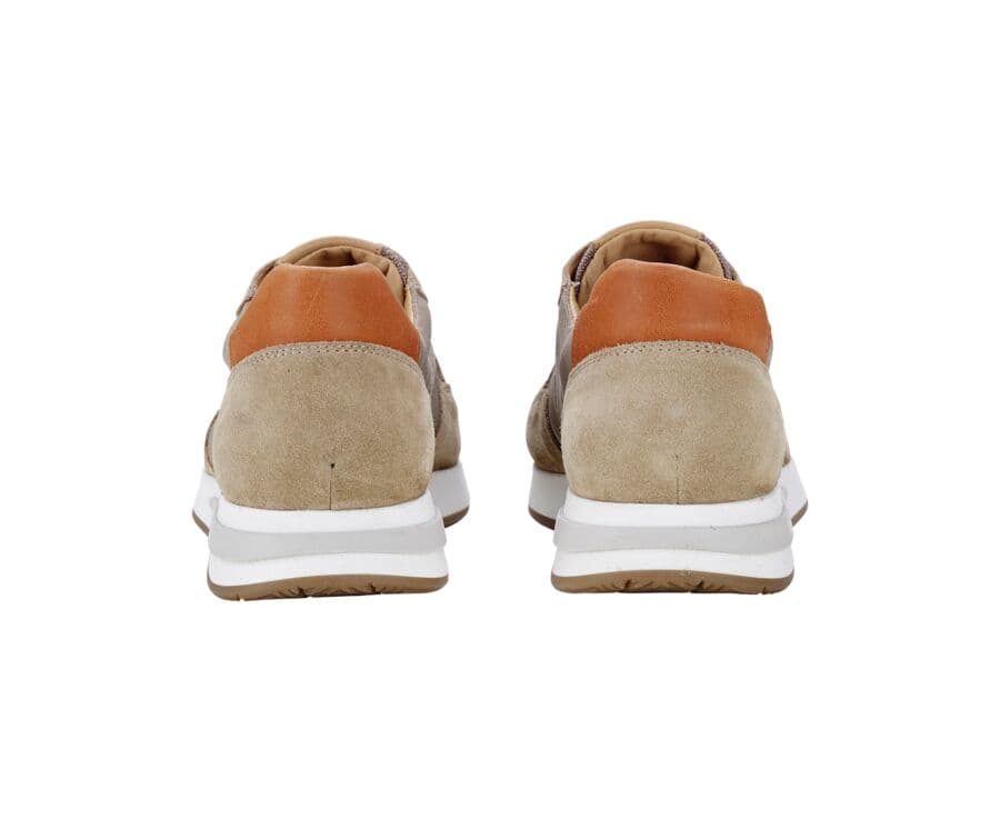 Sneakers homme kaki clair et velours Beige - NIRRANDA II