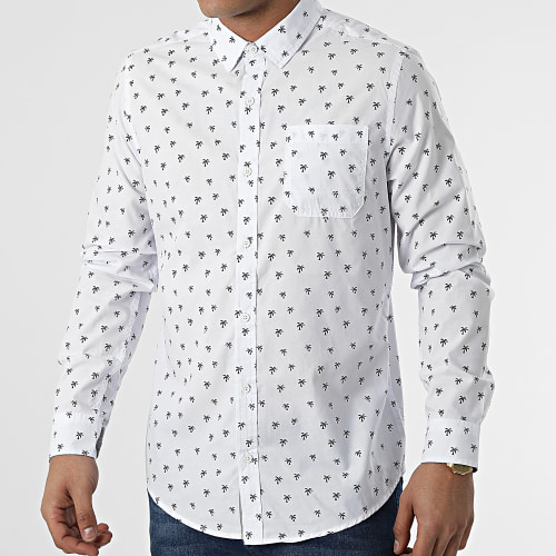 Chemise Manches Longues Floral H6313Z Blanc