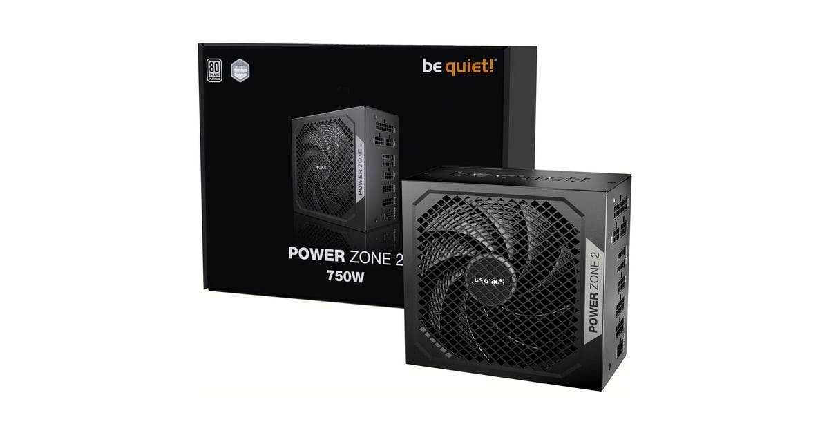 be quiet!Power Zone 2 modulaire 750 watt voeding   (Zwart, 1x 12V-2x6, 3x PCIe)