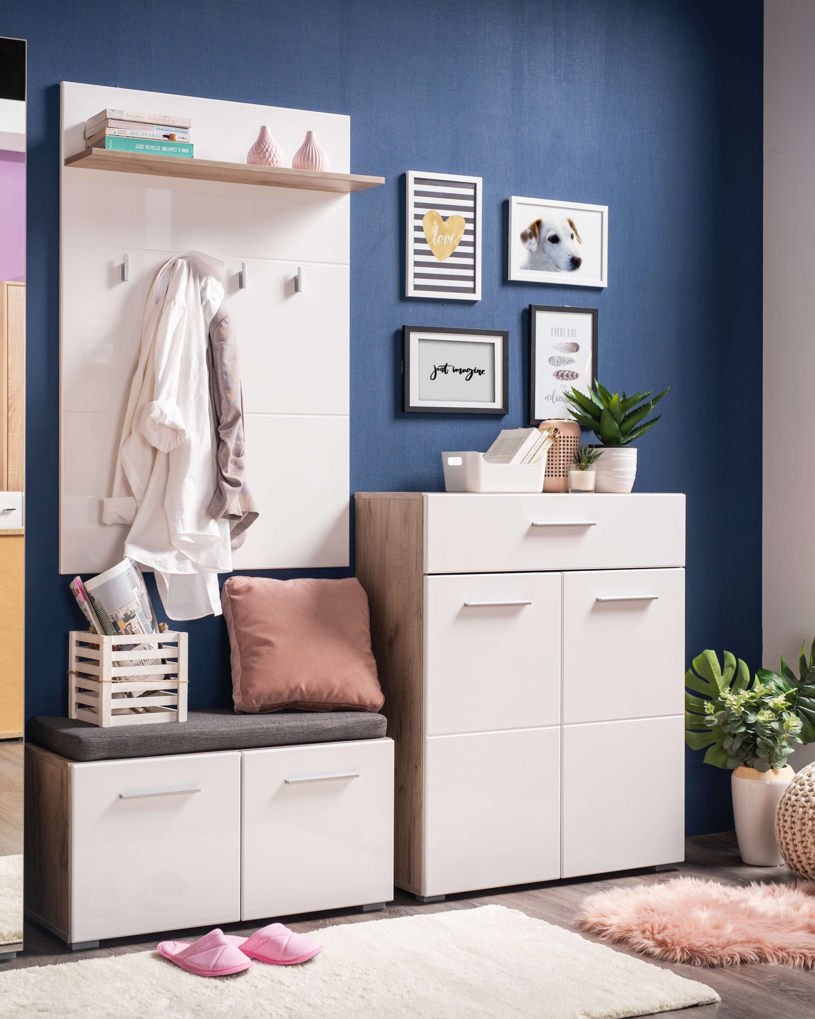 Home affaire Schuhschrank »Beny, Schuhkommode, Schuhregal, mit einer Schublade, Höhe 98 cm« Hochglanzfronten, 2 Türen, Breite 79 cm