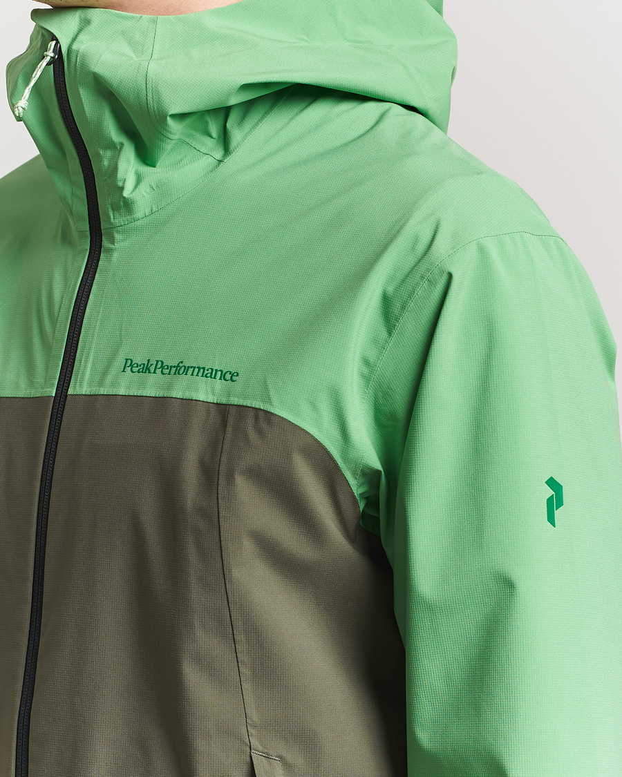 Peak Performance Trail Hipe Hooded Shell Jacket Peppermint/Pine Needle