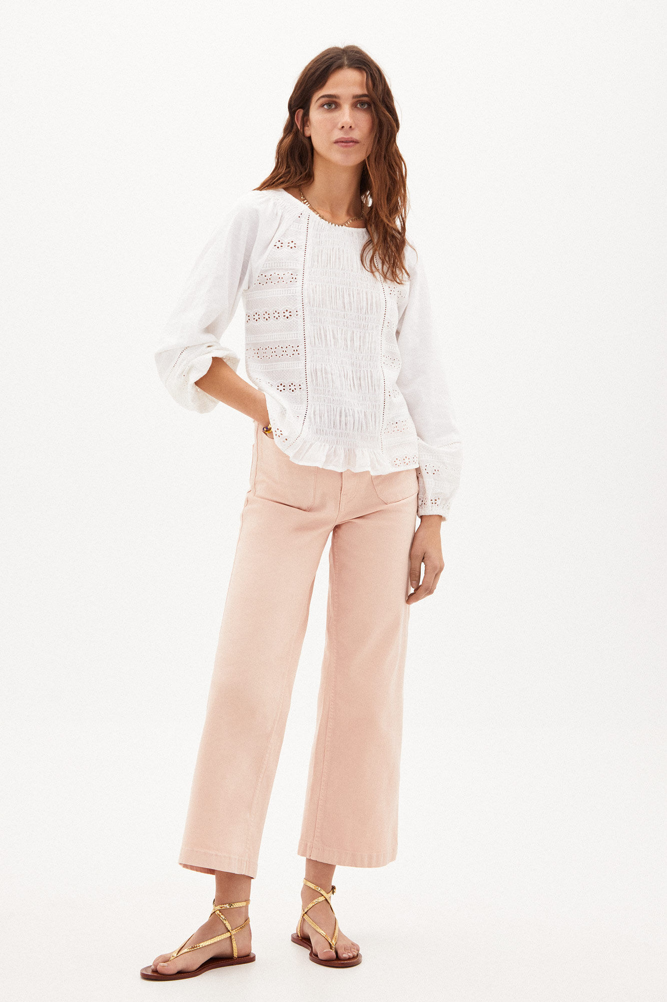 Camiseta Gabriela Romantic de algodão - Branca