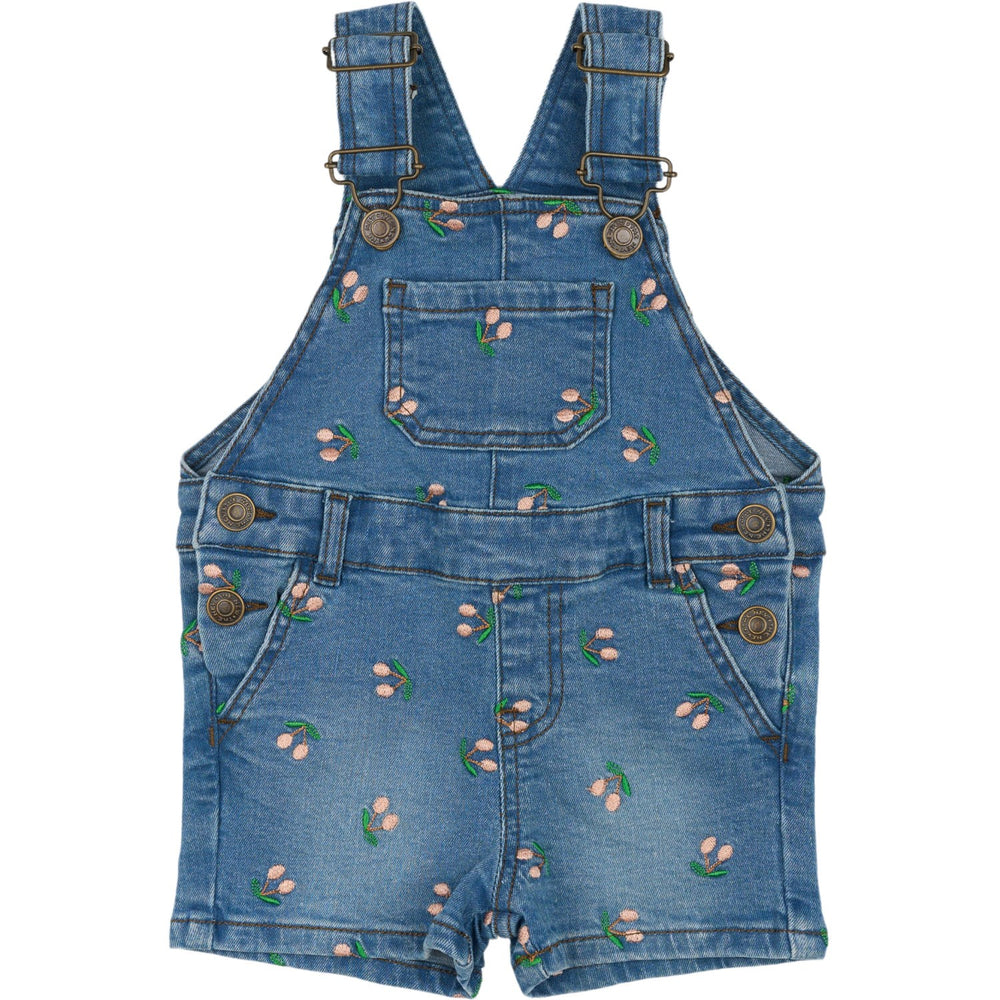 Køb THE NEW Siblings Light Blue Denim Embroidery Ovia Short Denim Dungarees