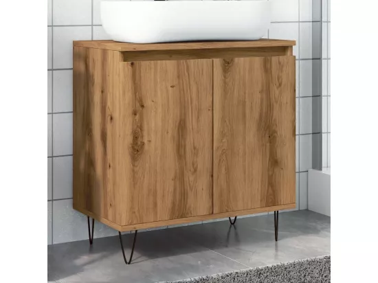 Armoire de salle de bain chêne artisanal 58x33x60 cm