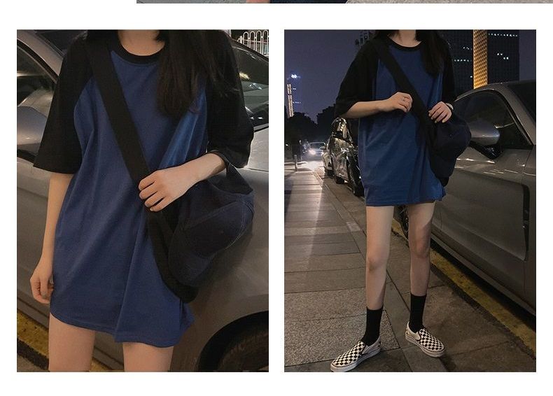 Duwnie - Oversized T-shirt met korte mouwen en raglanmouwen