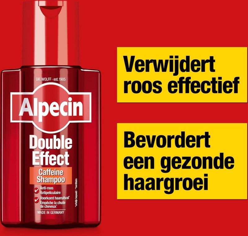 Alpecin Double Effect 200ml | Anti roos en natuurlijke haargroei shampoo | Voorkomt en Vermindert Haaruitval