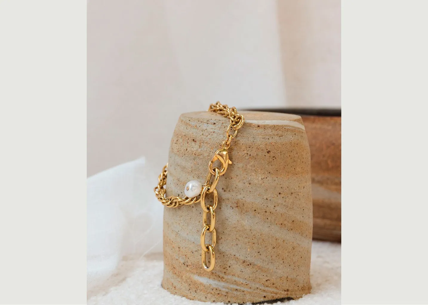 Bracelet chaîne avec perle Rosie Gisel B.