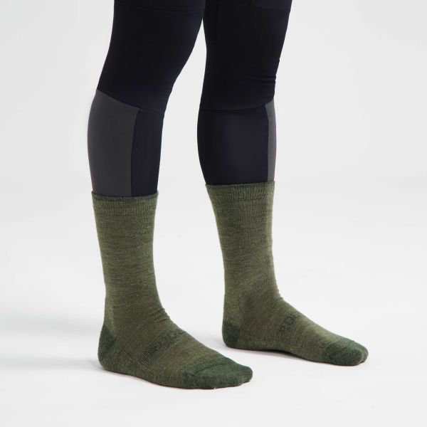 Rogelli Merino Wool 2-Pack Vinterstrømper, Green/Taupe