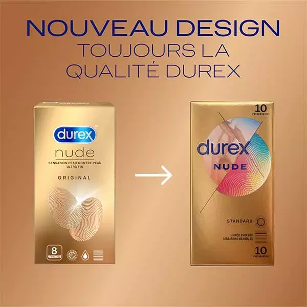 Camisinhas Durex Nude - 10 Camisinhas Extrafinas com Sensação de Pele com Pele
